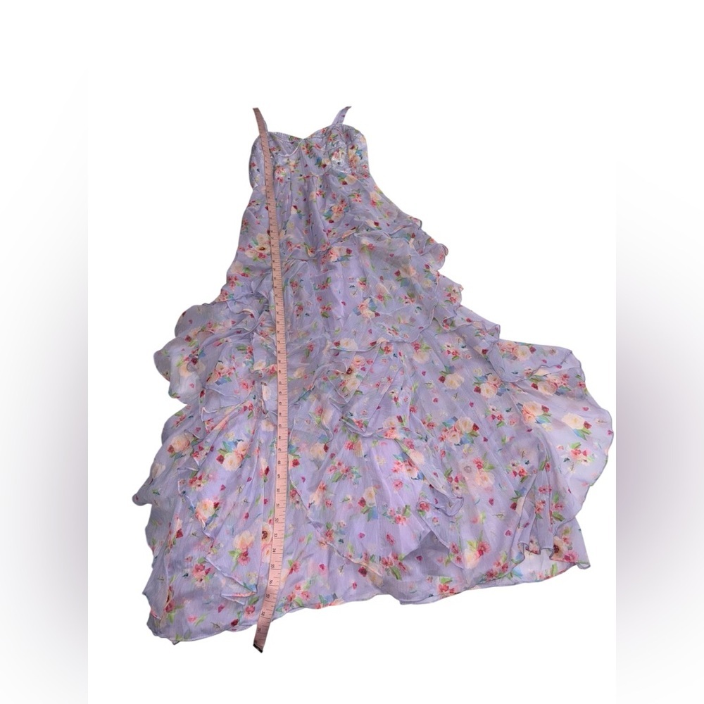 Lavender Floral Ruffle Maxi Dress - Women - Picture 5 of 8